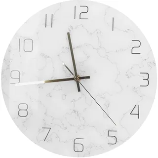 Akozon Moderne Marmor-Wanduhr Minimalistisch Acryl | Bedrucktes Acrylmaterial, Stilvolle Wohnzimmerdekoration, Moderne Wanduhr für Wohnraum