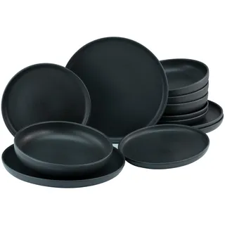 CreaTable Serie uno BLACK Tafelservice 12-tlg. schwarz