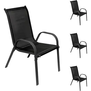 Mojawo Gartenstuhl Stapelstuhl 53 x 73 x 92 cm anthrazit 4 St.
