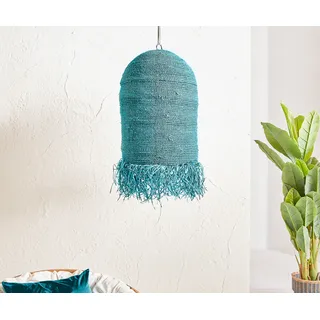 DELIFE Lampenschirm Kubu-Kubu Ø 55x75 cm Türkis aus Wasserhyazinthe - Türkis, Blau