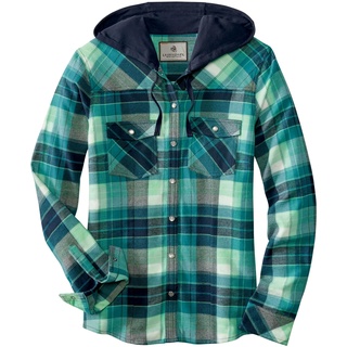 Legendary Whitetails Damen Lumber Jane Hooded Flannel Shirt Hemd mit Button-Down-Kragen, Frozen River Plaid, Mittel