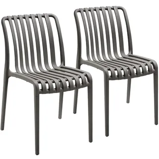 Tectake Gartenstuhl Alcudia 47 x 58 x 80,5 cm grau 2 St.
