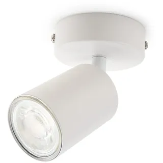 da LIGHT LED Deckenlampe 1-flammig, Dreh und Schwenkbar Deckenstrahler Spotleuchte Wandspot GU10 (ohne Leuchenmittel) Retro/Vintage Deckenleuchte 230V Weiß für Wohnzimmer Schlafzimmer Küchen