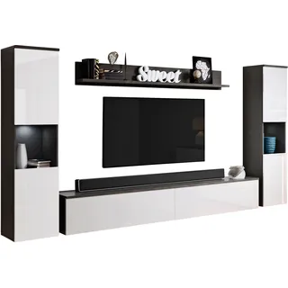 INOSIGN Wohnwand »PARIS«, (Komplett-Set, 4 St.), TV-Wand 260cm breite, grifflose Design, stehend und hängend montierbar