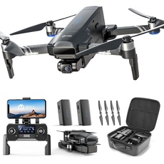 Holy Stone HS600 2-Achsen Gimbal Drohne mit 4K EIS Kamera für Erwachsene, integrierte RID, 2 Batterien 56 Min lange Flugzeit, 3KM Reichweite Übertragung, GPS Drohnen mit bürstenlosen Motoren, 4K/30FPS