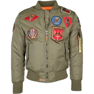 TOP GUN Bomberjacke "Bomberjacke im Pilotenstil mit Patches TG20191053", olive
