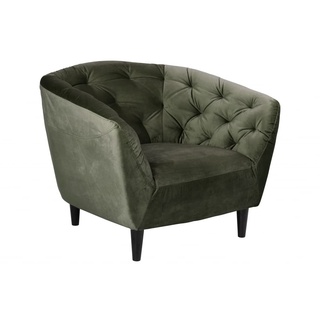 AC Design Furniture Ragnar Bequemer Sessel aus Waldgrünem Samtstoff, Chesterfield Sessel für das Wohnzimmer, B: 97 x H: 76 x T: 90 cm