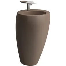 Laufen Alessi one Waschtisch, mit  integrierter Säule, 1 Hahnloch mittig, mit Überlauf, 520x530, H811971, Farbe: Kaffee matt