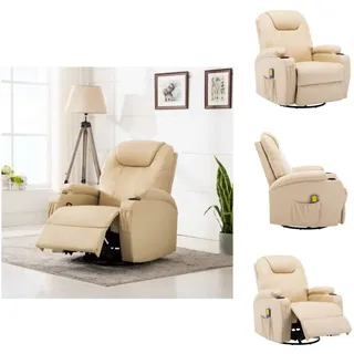 vidaXL Massage-Schaukelsessel Creme Kunstleder - Massagesessel - Creme