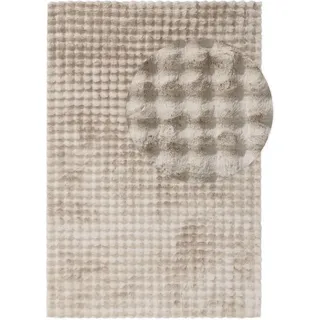 benuta nest Kunstfell-Teppich, Beige, Textil, Rechteckig, 80x150 cm wasserabweisend, Teppiche , Böden, Teppiche