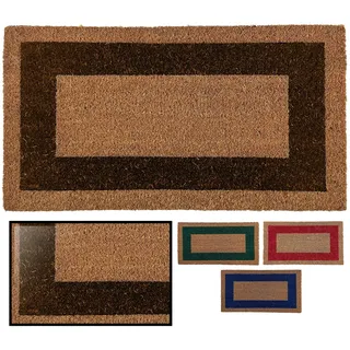 LUCA HOME Fußmatte für den Eingangsbereich, natürliche Kokosfaser, rutschfest, originell und elegant, für den Innen- und Außenbereich, robust für Haus, Büro, Terrasse und Garten (Braun, 33 x 60 cm)