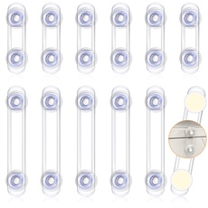 Yosemy Kindersicherung Schranksicherung 12 Stück Baby Kindersicherung Verschlüsse Schlösser für Schränke Sicherheit Schubladen Kühlschrank Transparent