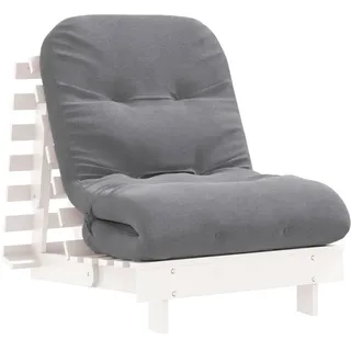 vidaXL Futon Schlafsofa mit Matratze Weiß 70x206x11 Massivholz Kiefer - Weiß