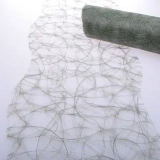 Deko AS GmbH Sizoweb Tischband Wellenschnitt Olive ca 25 cm Rolle 25 Meter 64W 029-R