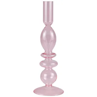 Ginger Ray Valentinstag-Kerzenhalter aus rosa getöntem Glas, Blasen-Kerzenhalter, Tischdekoration