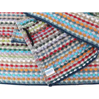 2x Handtücher Kracht Frottee Restgarn Tücher Gruben Handtuch Classic Bunt Navy