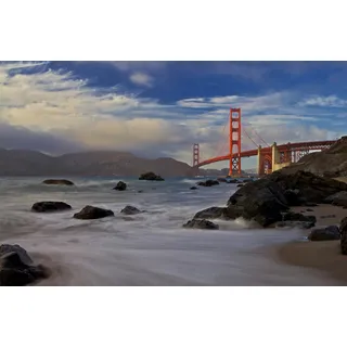 Papermoon »Photo-Art EVGENY VASENEV, GOLDEN GATE BRIDGE«, bunt,