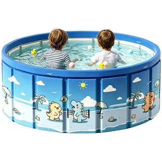 Faltbarer Pool – Outdoor-Wasserspiele mit Abflussrohr, rutschfestes Planschbecken | für Sommer, Terrasse, , See, Park, Haus, Garten, Urlaub