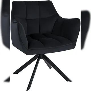 CLP Esszimmerstuhl Swing Samtbezug I Drehbarer Polsterstuhl I Küchenstuhl mit Rückenlehne