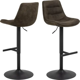 Actona GROUP »Adisa Barstuhl, Küchenstuhl,« Stoff, schwarzer Trompetenfuß, Gasfeder, drehbar, 2er-Set,