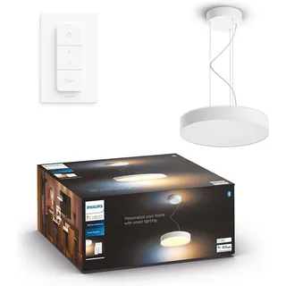 Philips Hue Enrave Pendelleuchte inkl. Dimmschalter, Weiß | White Ambiance, Alle Weißtöne, 4500 lm, Dimmbar, LED Leuchte für das Hue Lichtsystem, App- und Sprachsteuerung, Smart Home