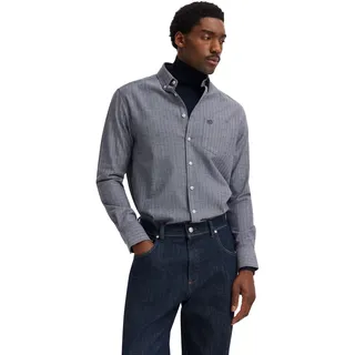 bugatti Herren Hemd Langarm Button-Down-Kragen Baumwolle