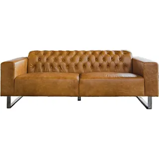 KAWOLA Sofa NILO Ledersofa 3-Sitzer Leder cognac - Braun