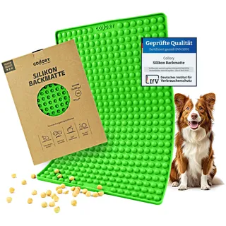 Collory Backmatte Hundekekse für MINI HALBKUGEL (1cm Ø) Leckerlis, Silikon Backform, Backunterlage für Backblech, Diätmatte, Hitzebeständig, Lebensmittelecht & Bpa-frei