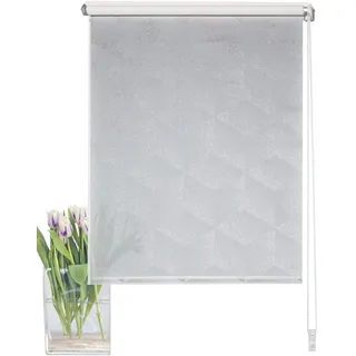 Triago Kettenzugrollo, blickdichter Stoff, Farbe: Silber, Größe: 150 x 45 cm