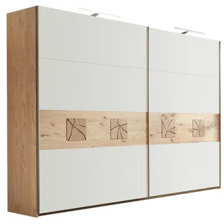 Dieter Knoll SCHWEBETÜRENSCHRANK Eichefarben, Sandfarben - 301.3x230.4x68 cm