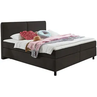 Hom`in Boxspringbett , Schlammfarben , Textil , H2 + H3 , Höhe ca. 19 cm , 200x200 cm , gepolstertes Kopfteil, Federkernmatratze, Stoffauswahl, Topper durchgehend, in verschiedenen Größen erhältlich, Matratze in verschiedenen Härtegraden erhältlich, Matratzenauswahl, Topperauswahl, Kopfteilauswahl , Schlafzimmer, Betten, Boxspringbetten