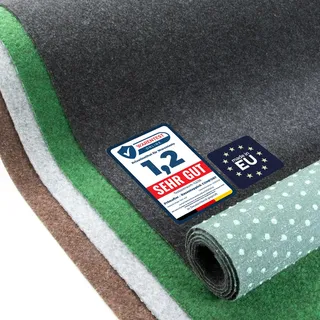 Primaflor Rasenteppich | Anthrazit, 2,00m x 6,00m | Comfort | UV-stabil & schnelltrocknend | Mit Noppen | Kunstrasen-Teppich für Balkon, Terrasse & Poolbereich | Outdoor Bodenbelag | Balkonteppich