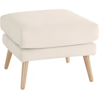 Hocker OTTO HOME "Bille", beige, B:58cm H:45cm T:58cm, Struktur (100% Polyester);Struktur fein (100% Polyester);Samtoptik (100% Polyester);Luxus-Microfaser weich (100% Polyester), Hocker, Hocker, mit Eiche-Beinen, Design by Morten Georgsen