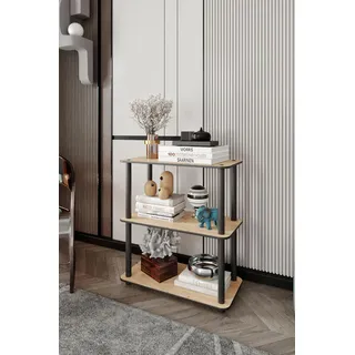 Hanah Home Modernes Eichenregal, 30 cm B x 72 cm H x 60 cm T | 100% MDF mit Füßen aus gepresstem Kraftpapier | Skandinavisches Design