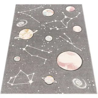 Paco Home Kinderteppich »Cosmo 347« rechteckig 12 mm Höhe 3D-Design, Motiv Weltraum, Kinderzimmer