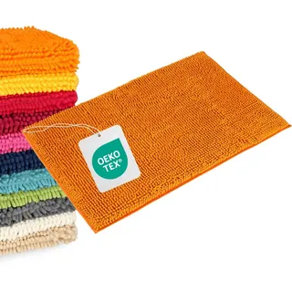 WohnDirect Badematte Paris , Orange , Textil , 50x80 cm , Oeko-Tex® Standard 100 , Heimtextilien, Badtextilien, Badematten