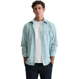 Langarmhemd MARC O'POLO, Herren, Gr. M, N-Gr, blau dawn, Web, Obermaterial: 100% Baumwolle, Hemden Langarmhemd