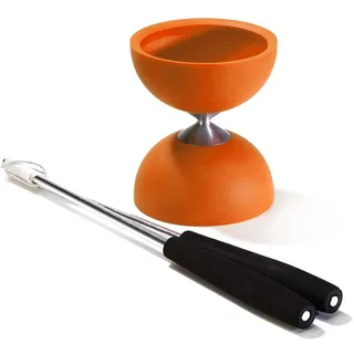 Eureka! Rubber Diabolo with Aluminum Sticks - Orange