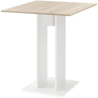 [en.casa] Küchentisch 65 x 78 x 65 cm Eiche/weiß