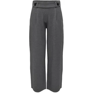 JdY Damen Jdygeggo New Long Pant JRS Noos Bundfaltenhose, Medium Grey Melange/Detail:Black Buttons, XXS / 30L EU