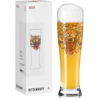 RITZENHOFF 3481917 Weizenglas 600 ml - Serie Brauchzeit Weizen - Motiv Tiger