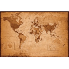 Bild Bild »Weltkarte - antik«, braun