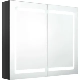 vidaXL LED-Spiegelschrank 80 cm schwarz