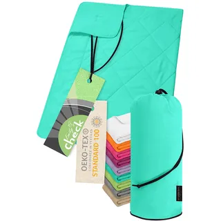 Emily ́s Check Leichtsteppbett - Kinderdecke - Krabbeldecke - Picknickdecke 1585.2302, 100 x 135 cm, türkis