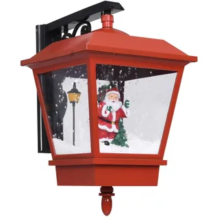 vidaXL Weihnachts-Wandleuchte mit LED-Licht und Weihnachtsmann Rot - Rot, Schwarz
