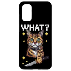 Hülle für Galaxy S20 Halloween Katze Messer Design Witzige Tier Katzen