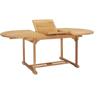 The Living Store Ausziehbarer Gartentisch 150-200 x 100 x 75 cm Massivholz Teak - Braun