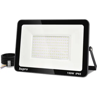 loyal 150W LED Strahler Außen, Superhell 15000LM LED Außenstrahler 6000K Kaltweiß, 120° Ausleuchtung, Hochwertiger Aluminium-Druckguss, IP65 Wasserdicht LED Scheiwerfer für Gärten Garage Flur