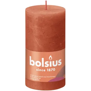 Bolsius Rustiko Shine Stumpenkerze 13 cm orange