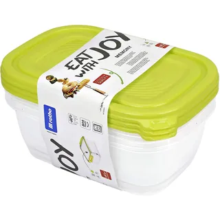 Rotho 61220 Behälter für Lebensmittel, transparent/Grün, 3 x 1 l